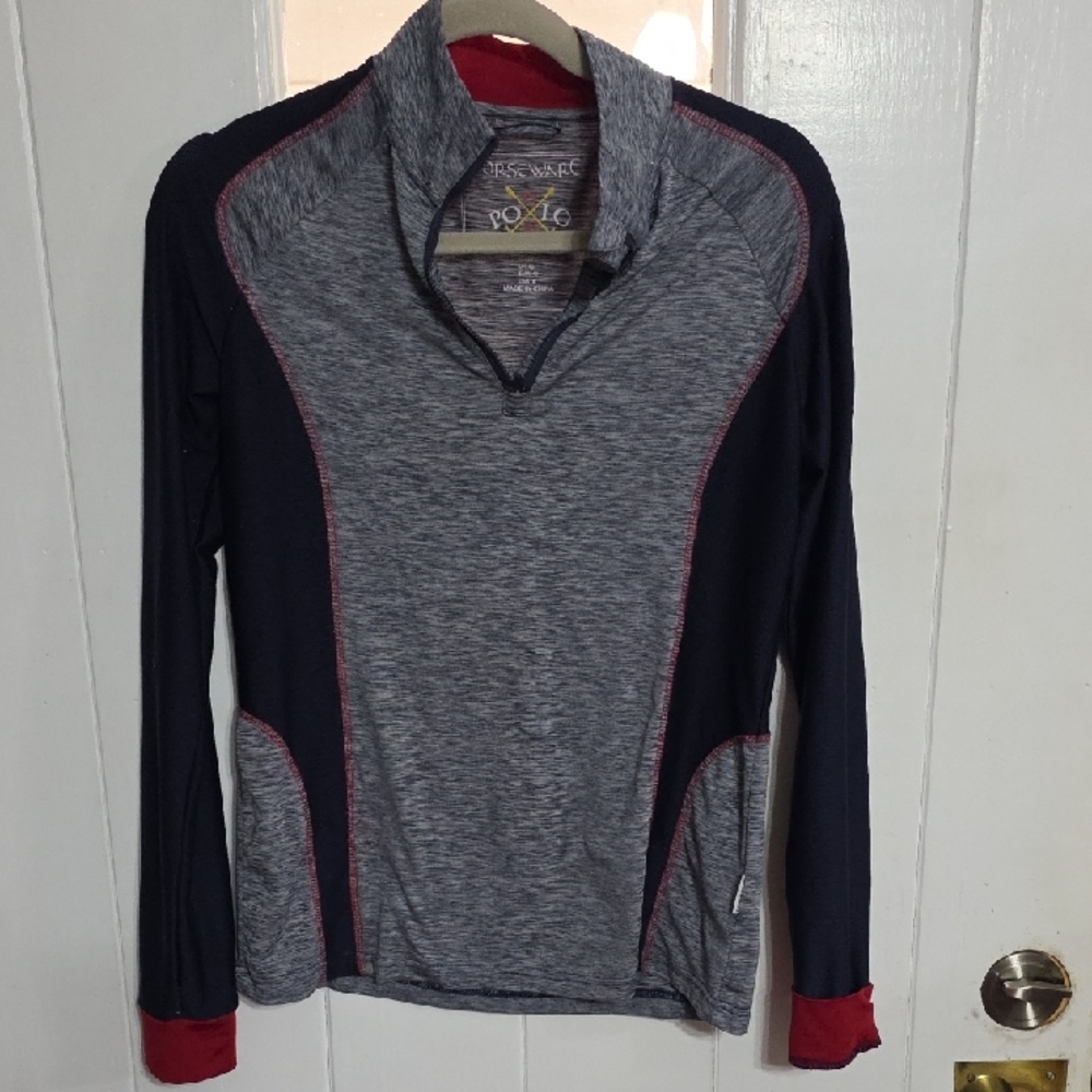 Horseware Polo Women's 1/4 Zip Shirt Pockets Lightweight Sz M/8‎ EUC